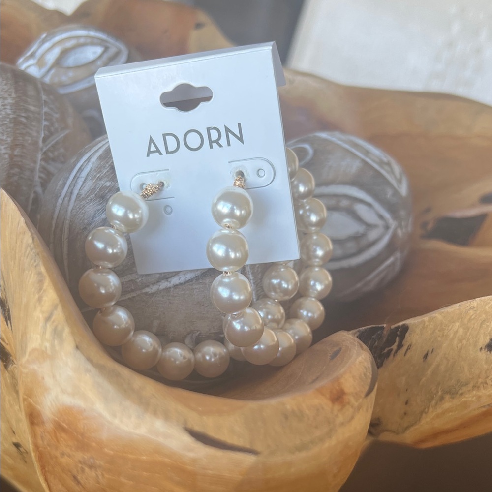 Statement Pearl & Gold Hoop Earrings